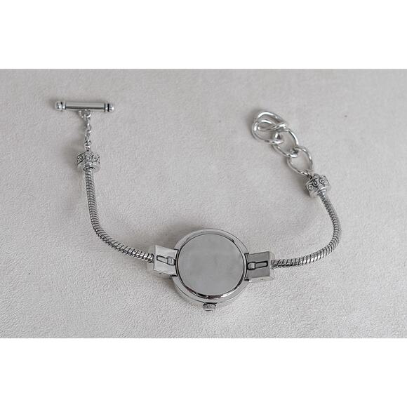 Vintage Brighton Tustin Charm Watch Silver Plated Toggle Clasp 7-8" Works - Picture 5 of 6